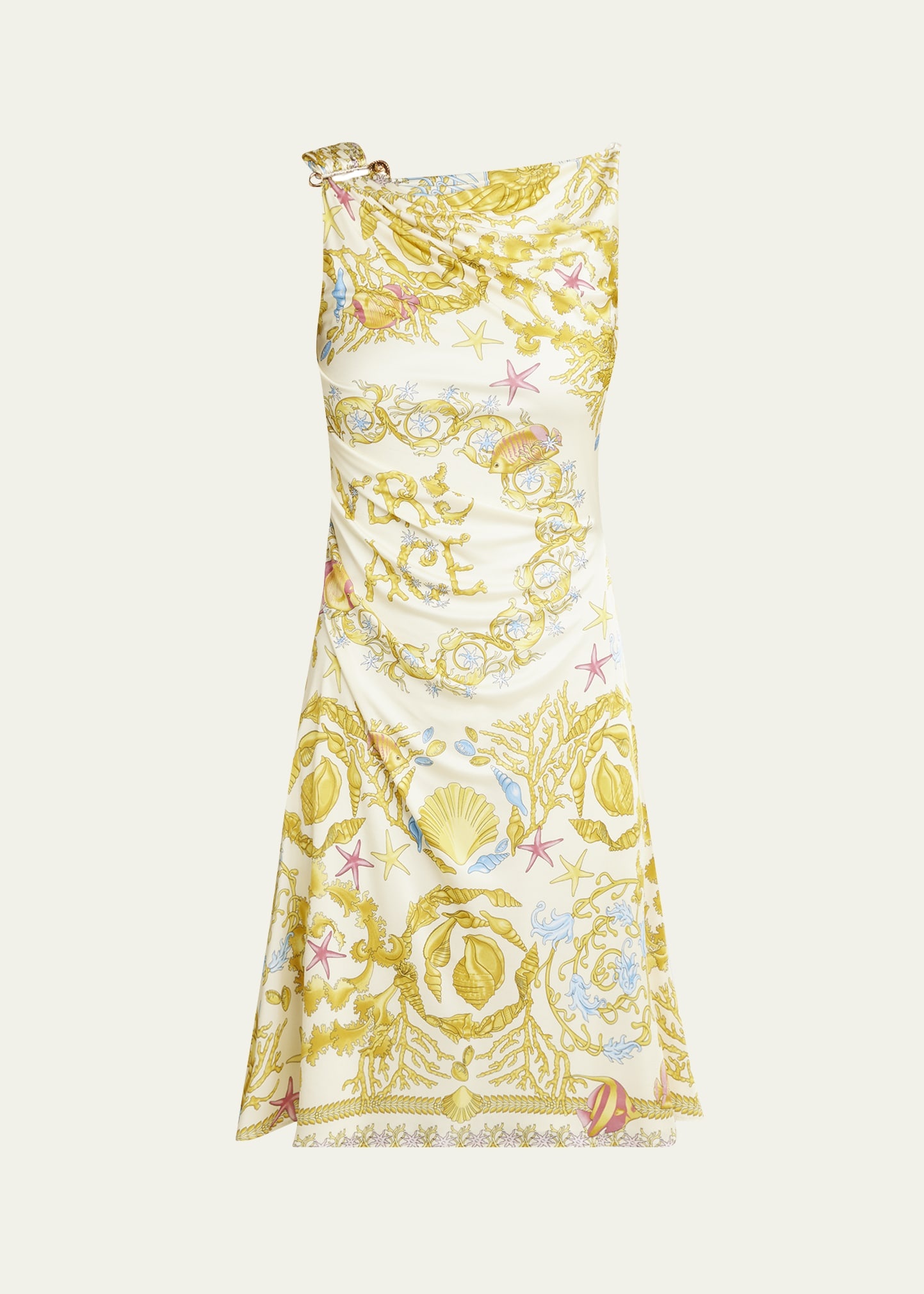 Underwater Barocco Foulard Safety Pin Mini Dress - 1