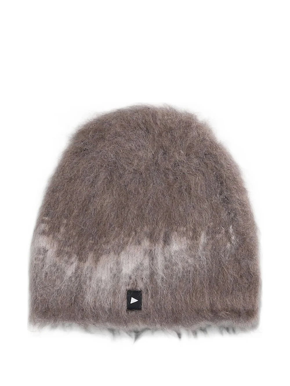 brushed-finish logo-patch beanie hat - 1