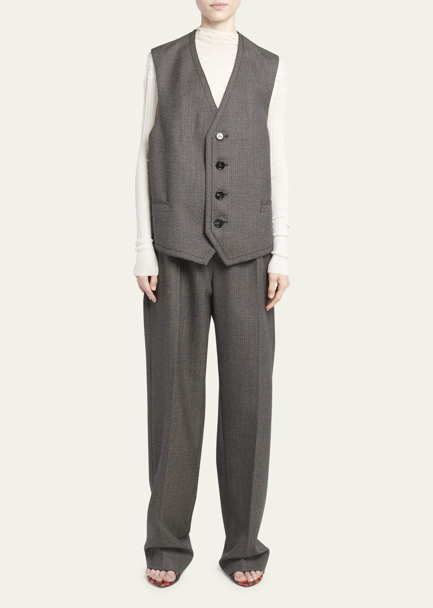 Classic Wool Houndstooth Vest - 2