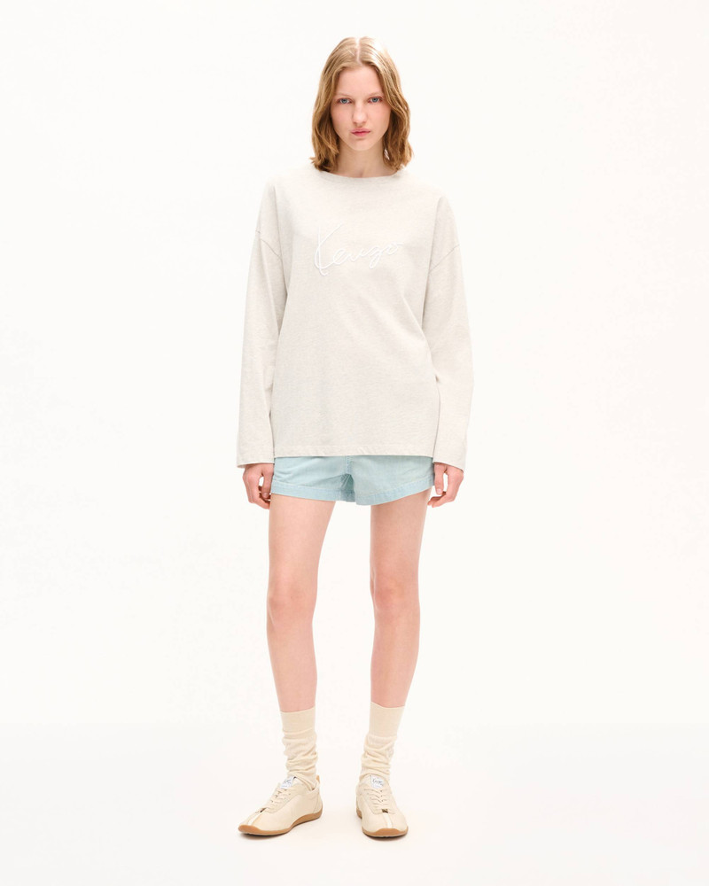 KENZO 'KENZO Signature' embroidered long sleeves T-shirt in cotton outlook
