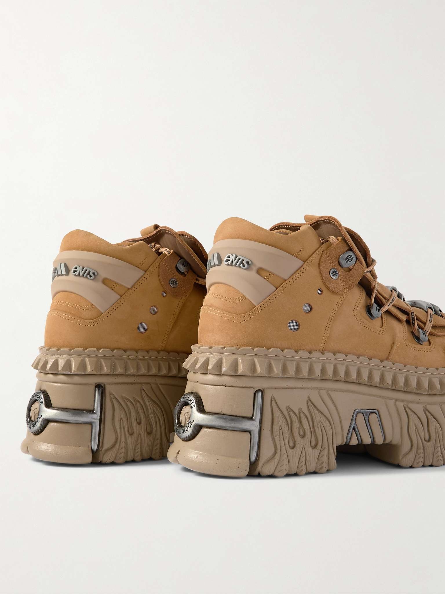 + New Rock Embellished Suede Platform Sneakers - 5