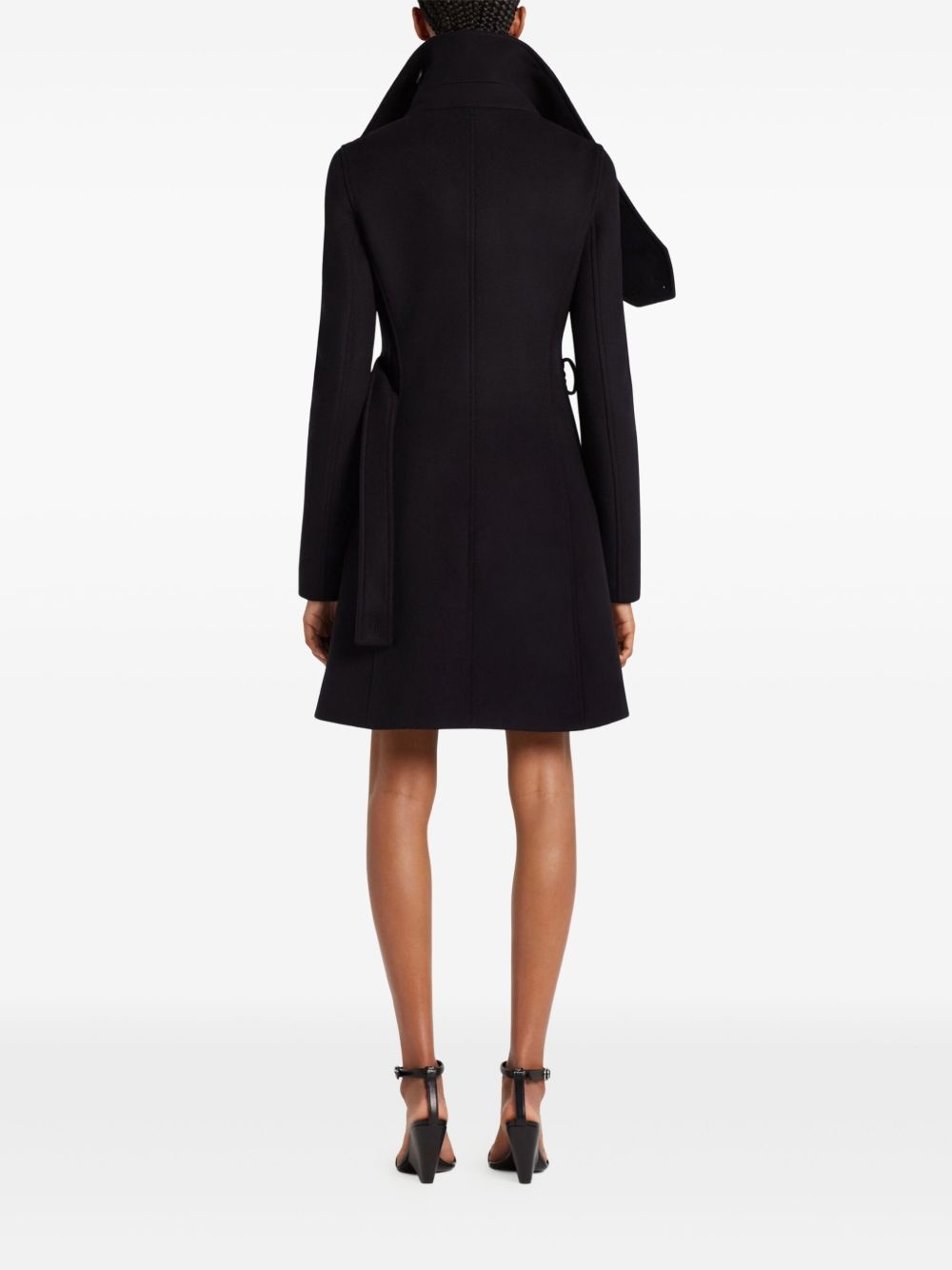 asymmetric-lapel button-up coat - 4