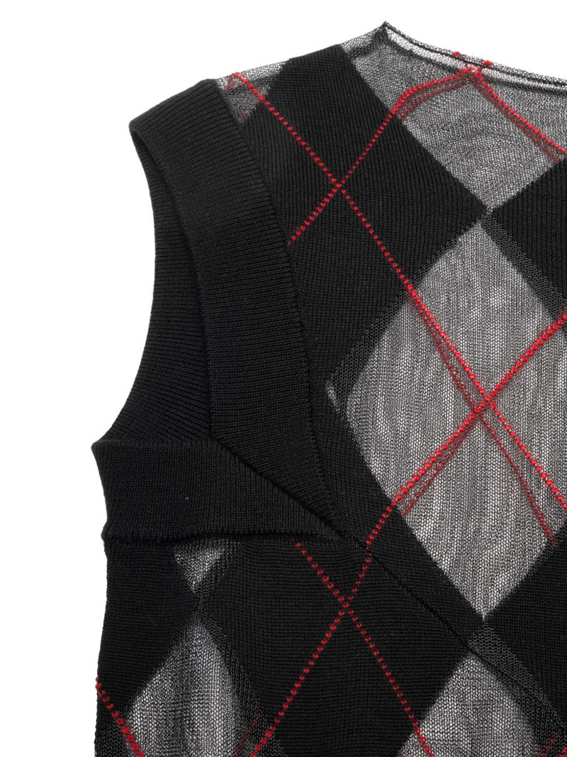 SPENCER BADU argyle sleeveless knitwear outlook