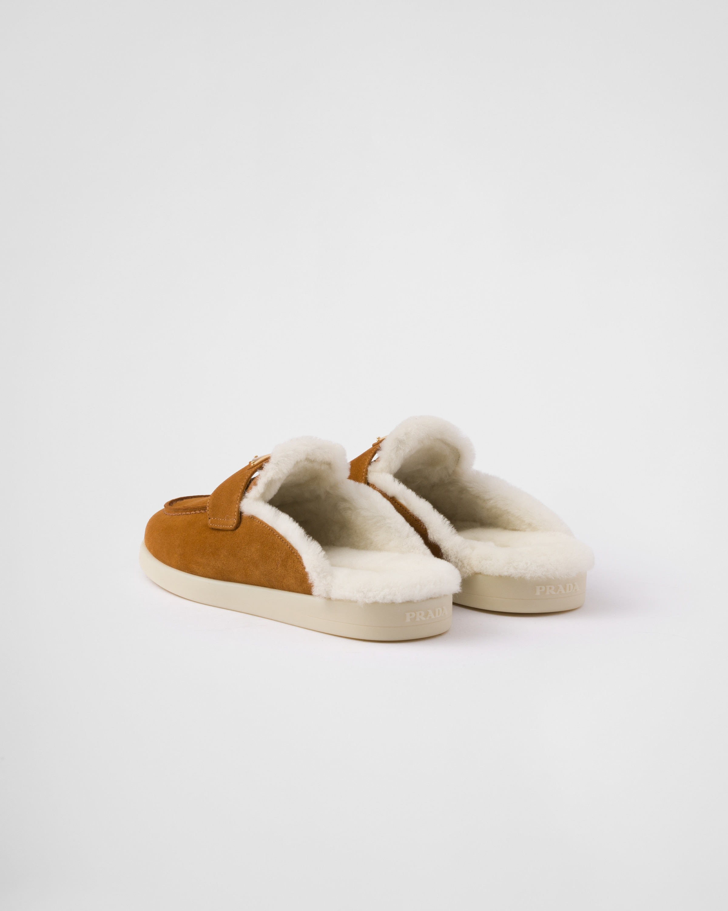 Suede and shearling mules - 5