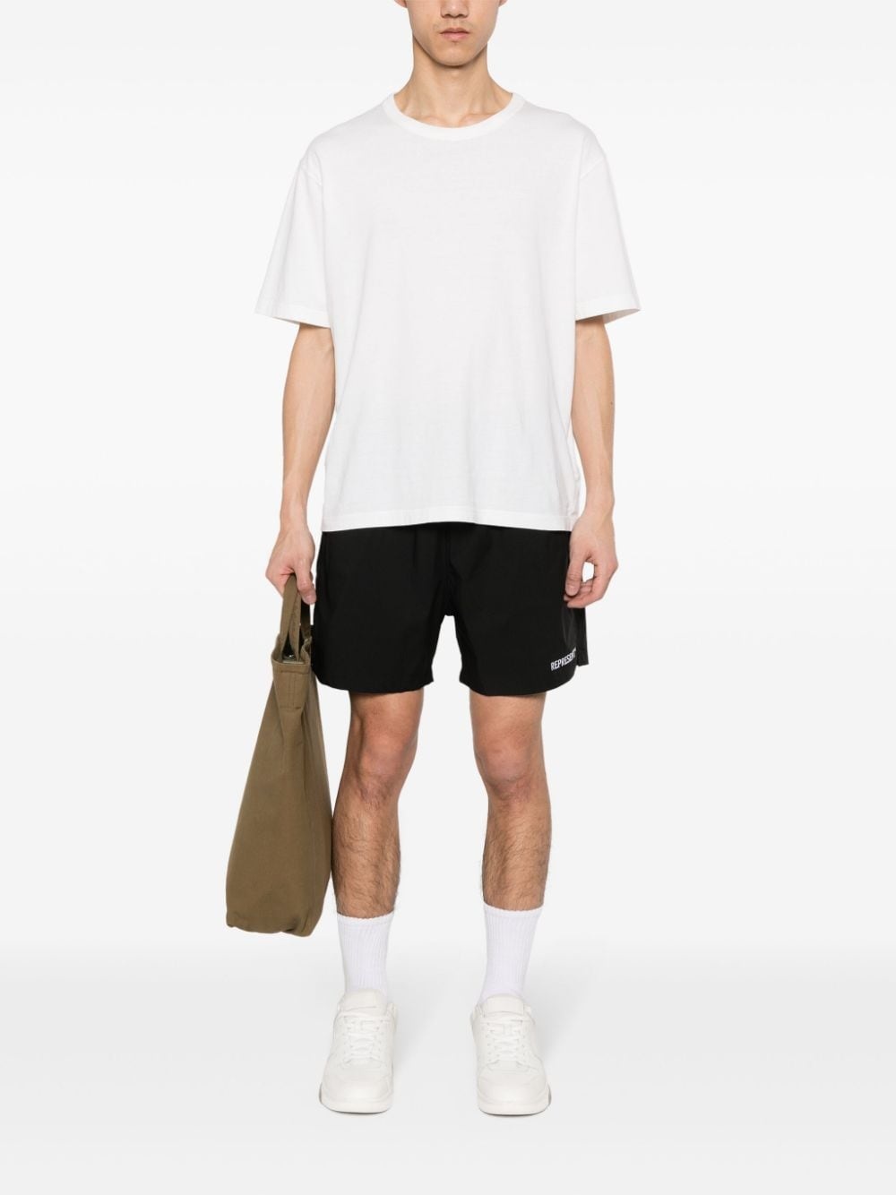 embroidered-logo track shorts - 2