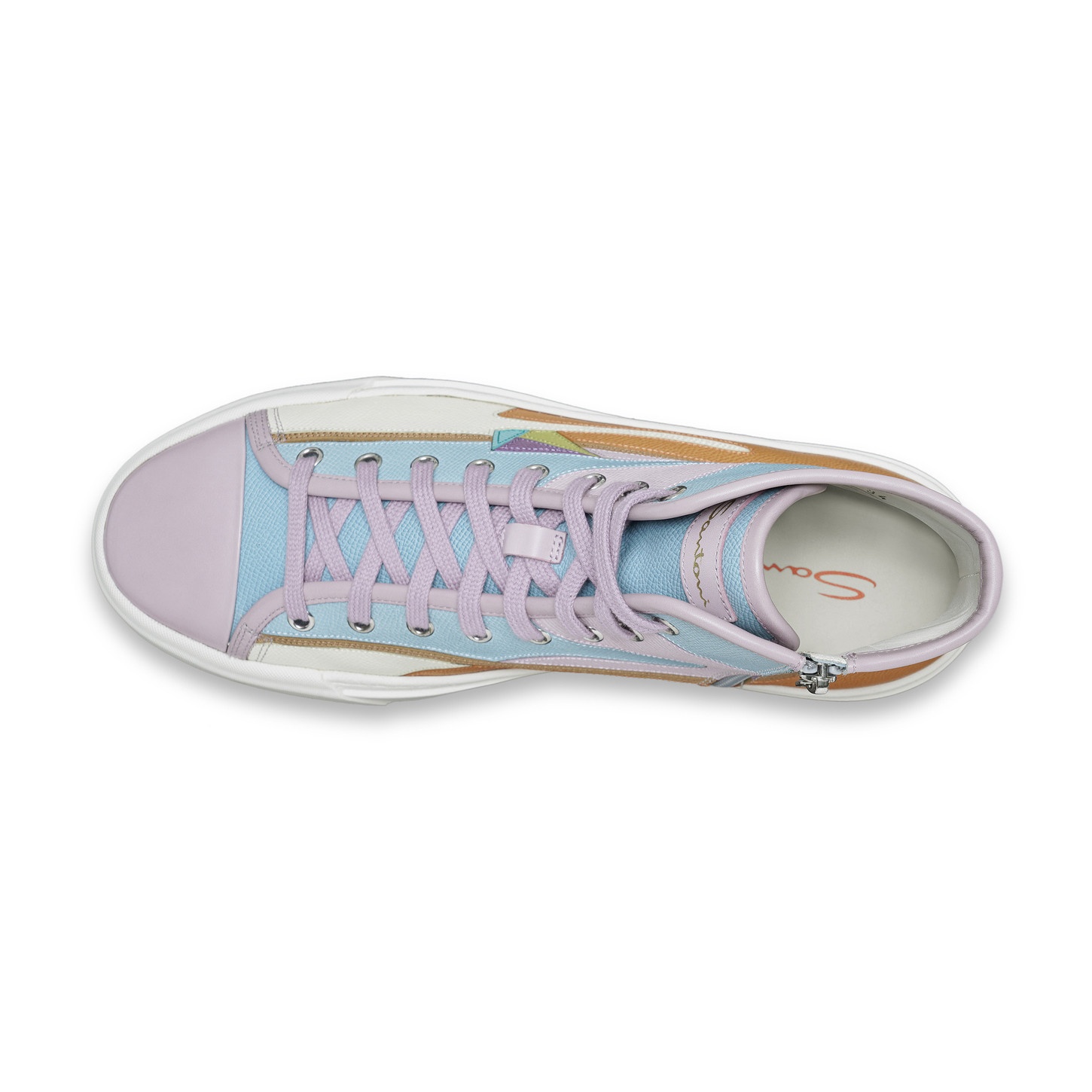 Men's lilac Saffiano leather sneaker - 5