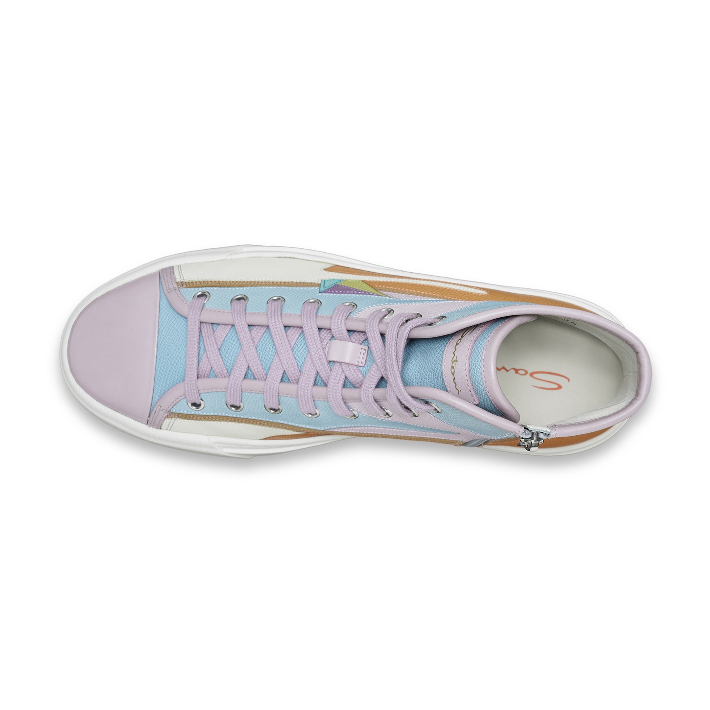 Men's lilac Saffiano leather sneaker - 5