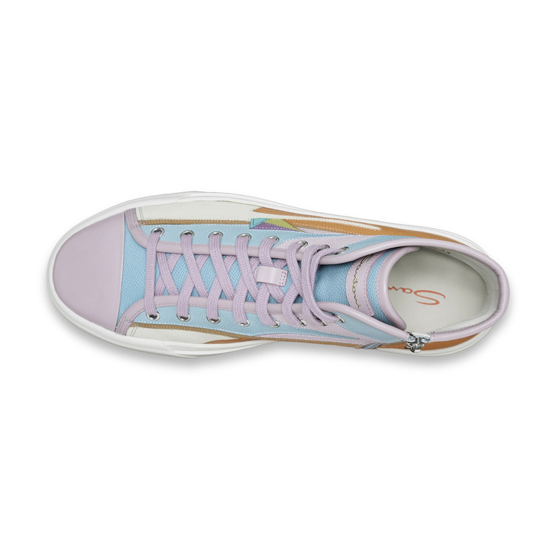 Men's lilac Saffiano leather sneaker 5