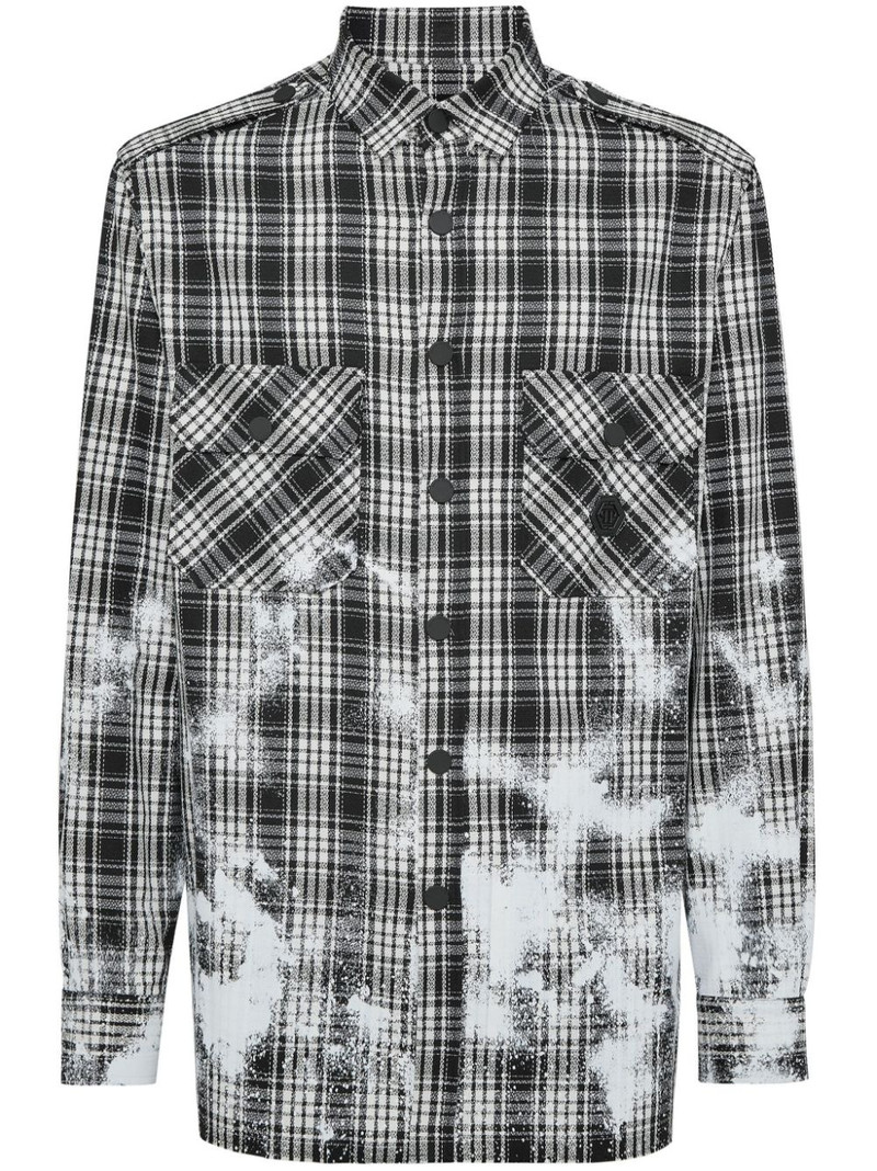 checked long-sleeve shirt 1