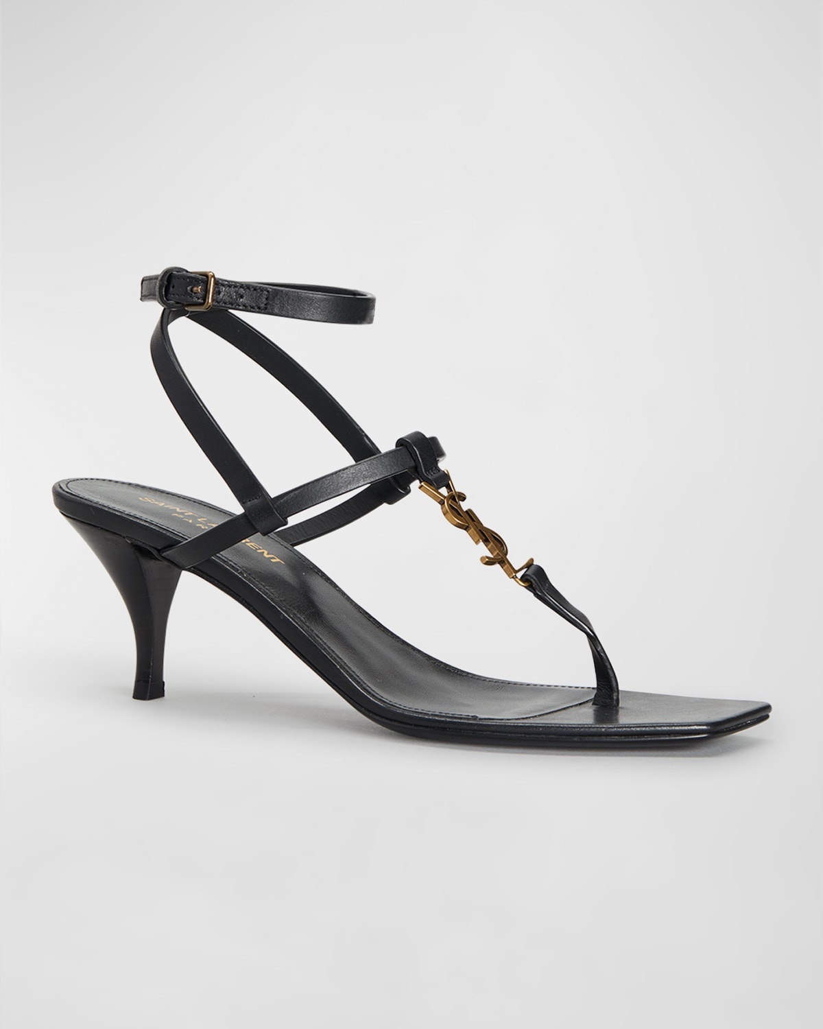 Vitti Leather YSL T-Strap Sandals - 2