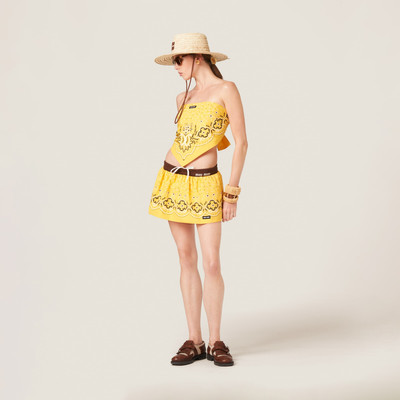 Miu Miu Printed poplin miniskirt outlook