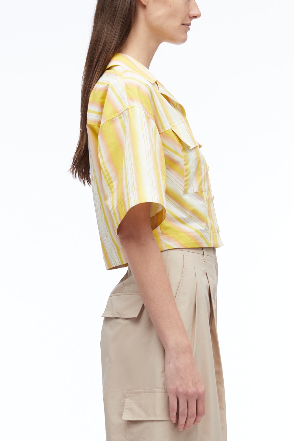 Painted Stripe Cropped Shirt - 4