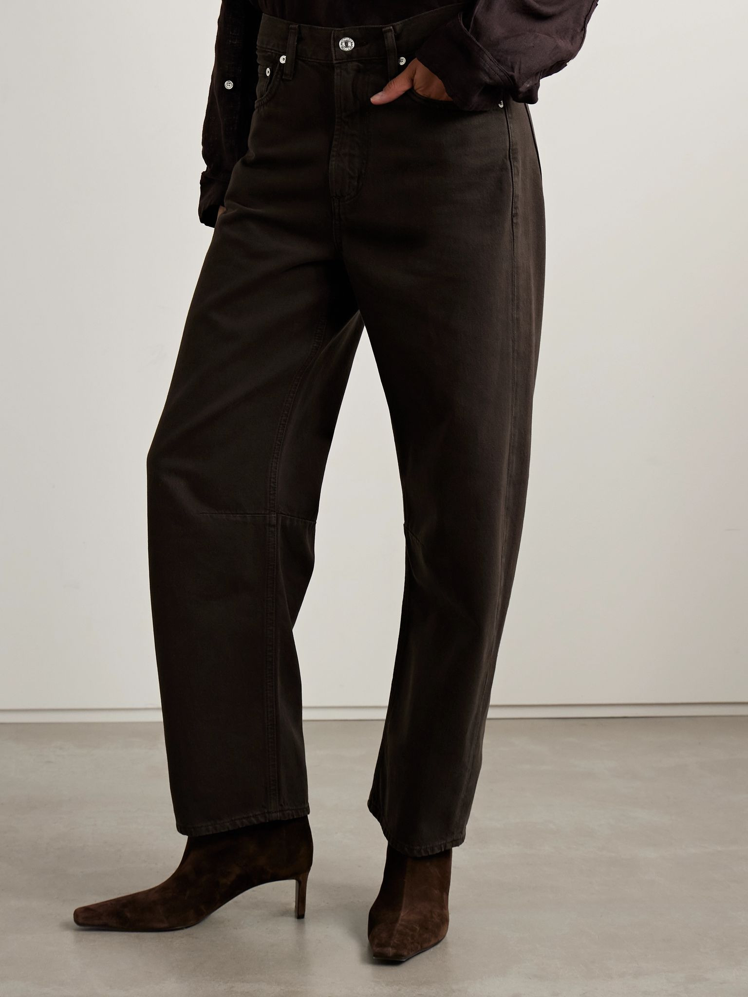 Miro mid-rise barrel-leg jeans Brown - 3