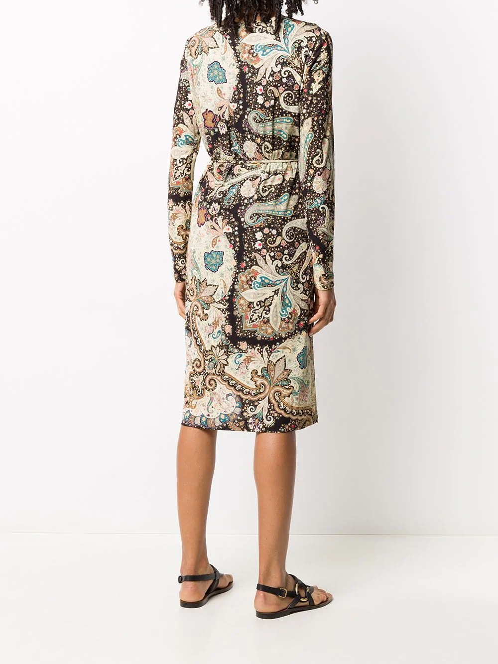 paisley-print long sleeve dress - 4