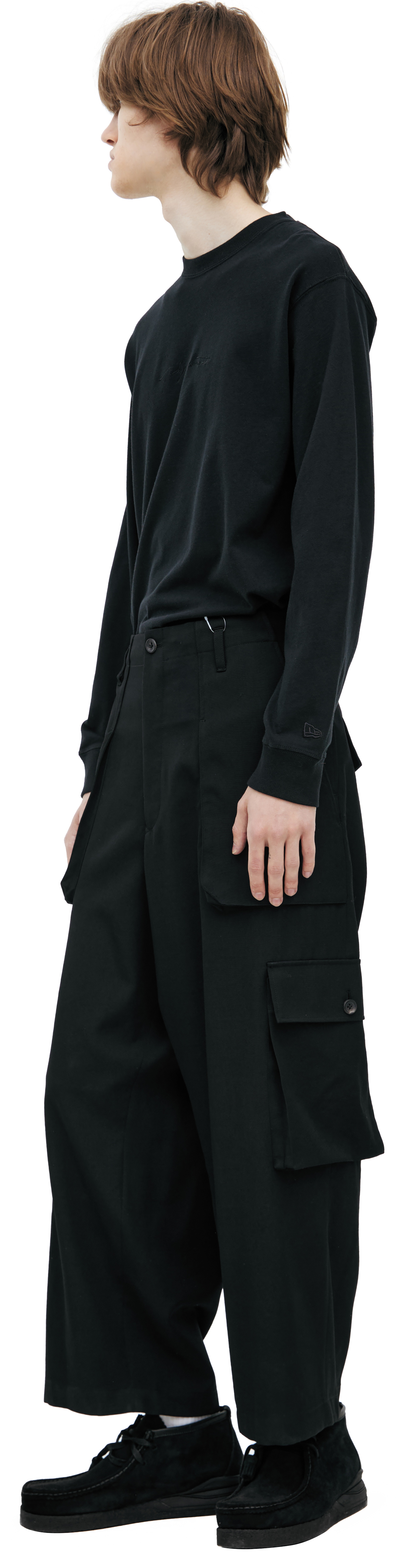 BLACK CARGO TROUSERS - 2