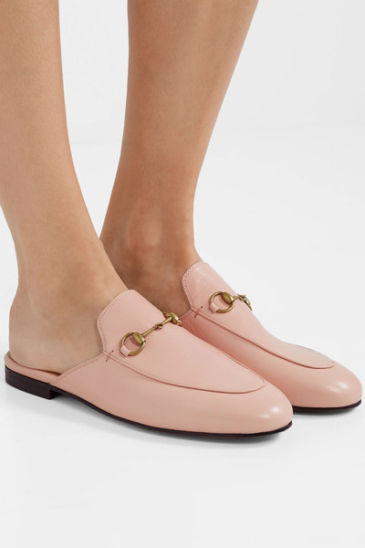 GUCCI Princetown horsebit-detailed leather slippers outlook