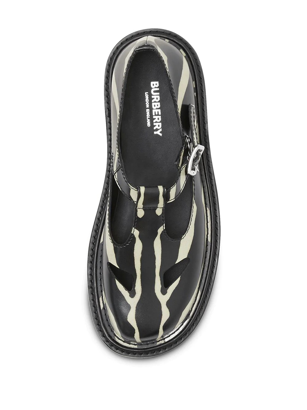 Zebra-print t-bar shoes - 4