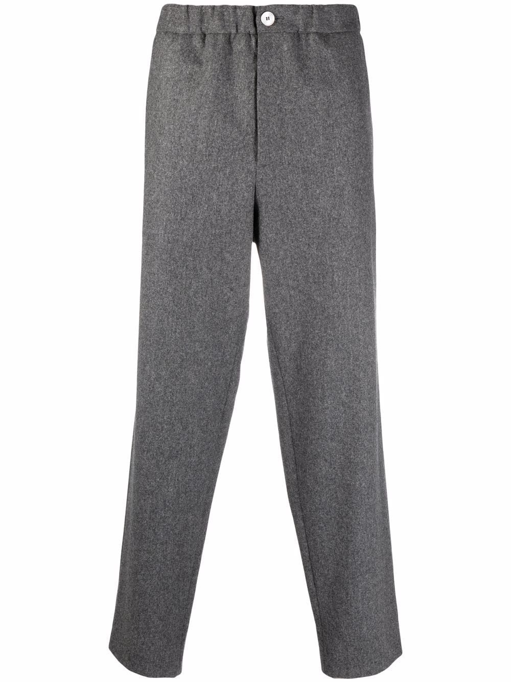 drawstring wool-blend trousers - 1