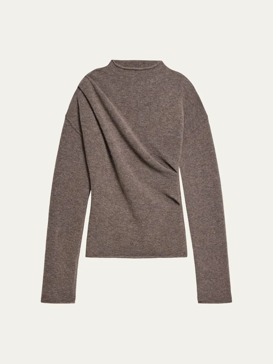 Slouchy Crewneck Twist Sweater - 1