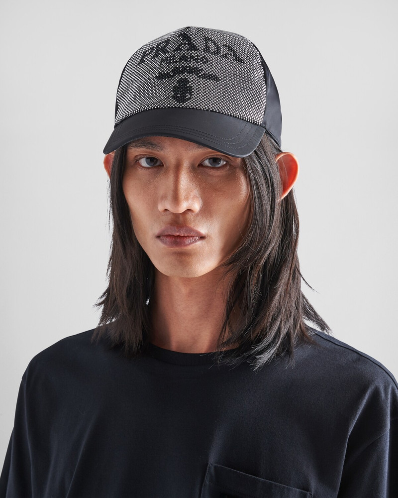 Prada Studded Re-Nylon baseball cap outlook