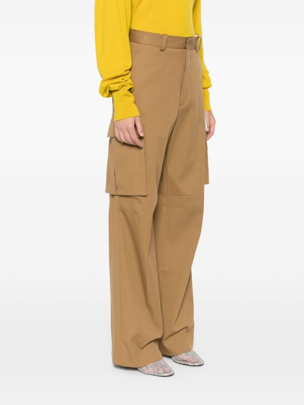 twill straight cargo pants - 3