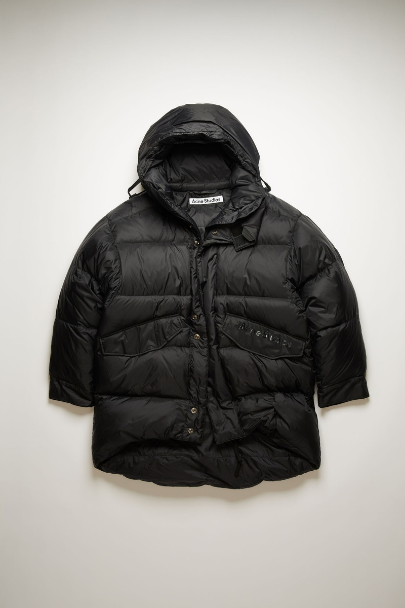 Hooded down coat black 6