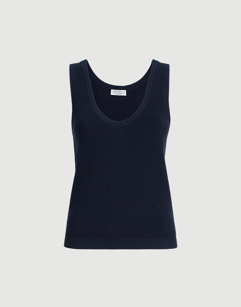 Cotton ribbed knit top 1