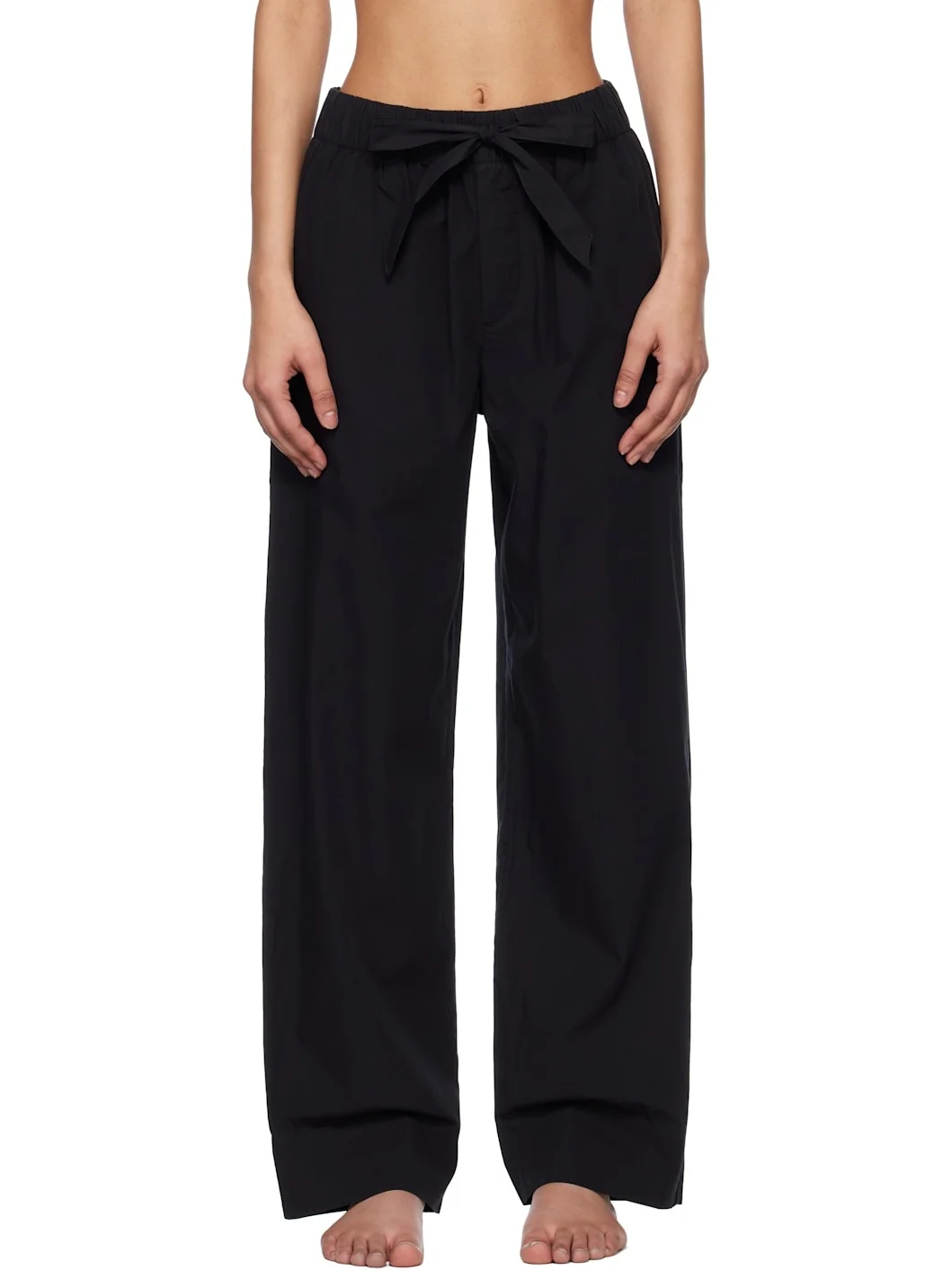 Black Poplin Pyjama Pants - 1