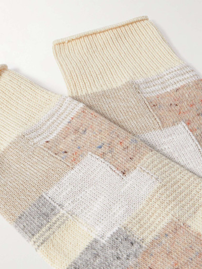 ANONYMOUSISM Patchwork Jacquard-Knit Cotton-Blend Socks outlook
