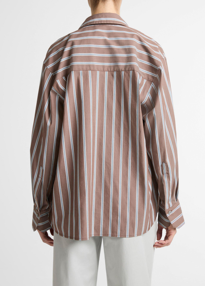 Vince Striped Cotton-Blend Button-Front Shirt outlook