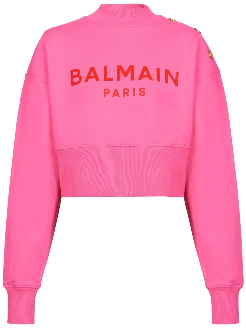 Cropped sweatshirt with balmain paris print - 1