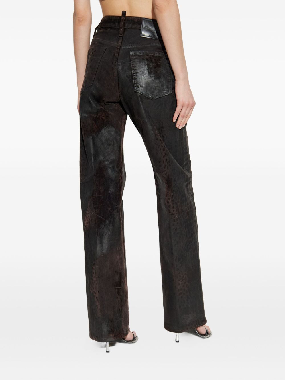 animal-print cotton trousers - 4