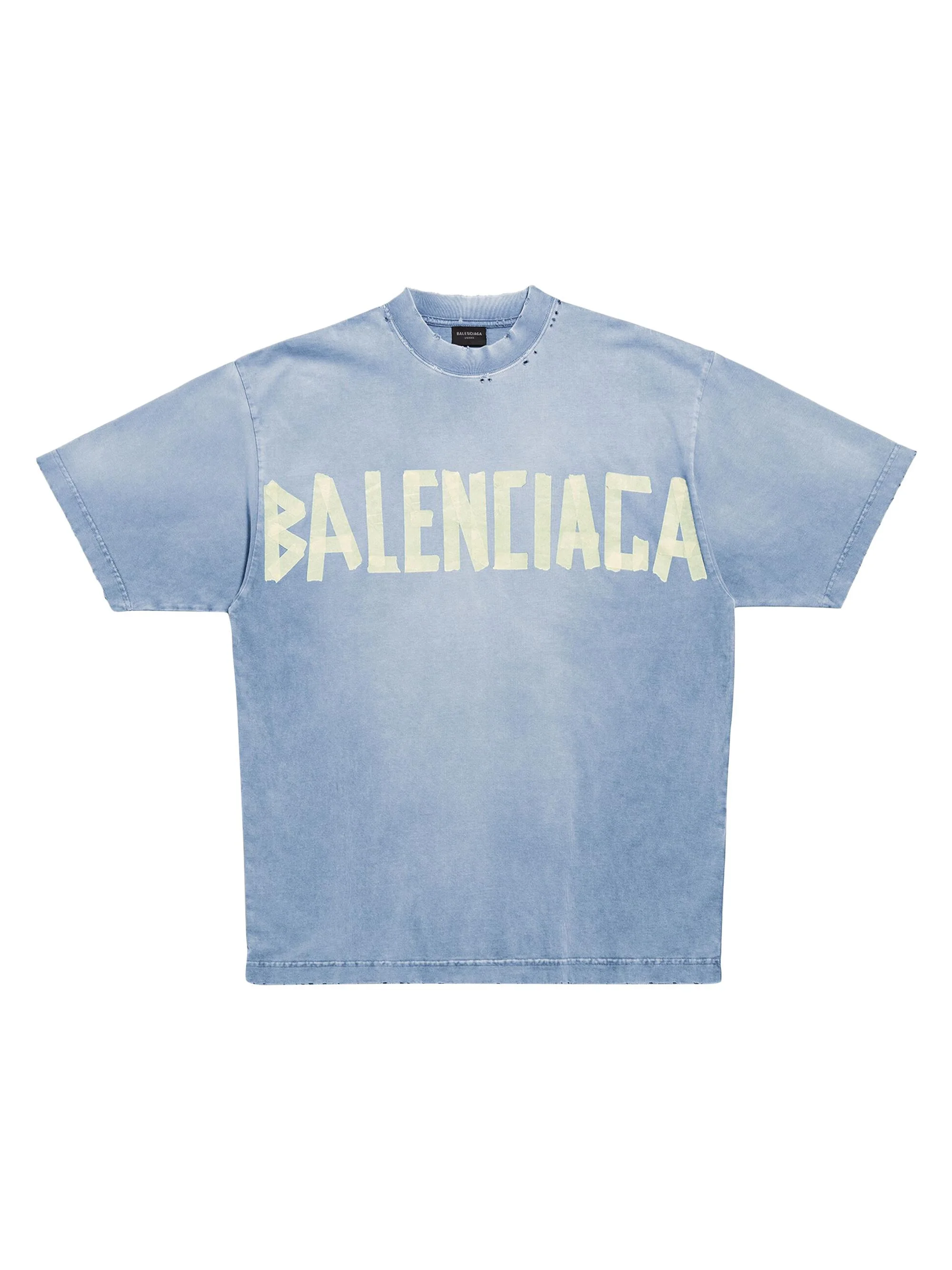 Women's Tape Type T-Shirt Medium Fit - Faded Blue - 1