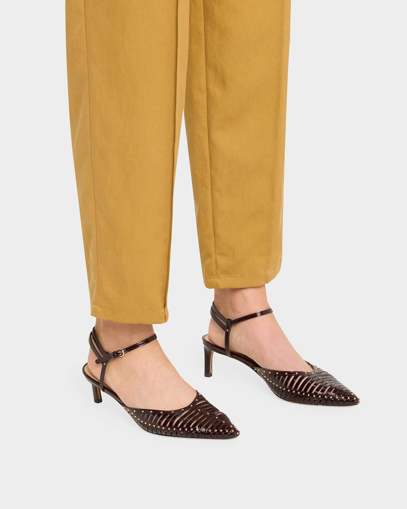 ULLA JOHNSON Francine Caged Leather Ankle-Strap Pumps outlook