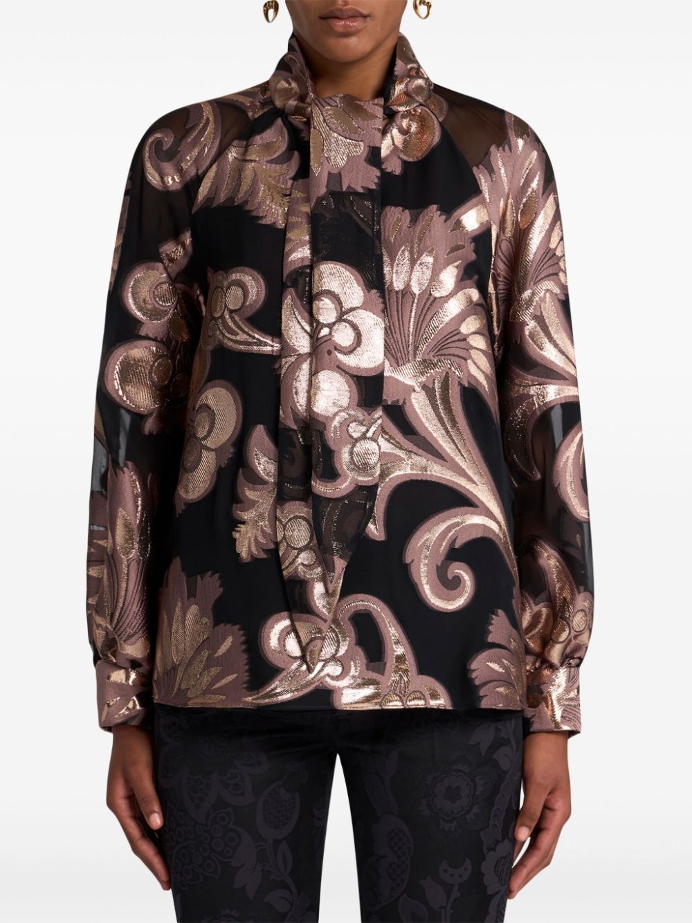 fil-coupé jacquard blouse - 2