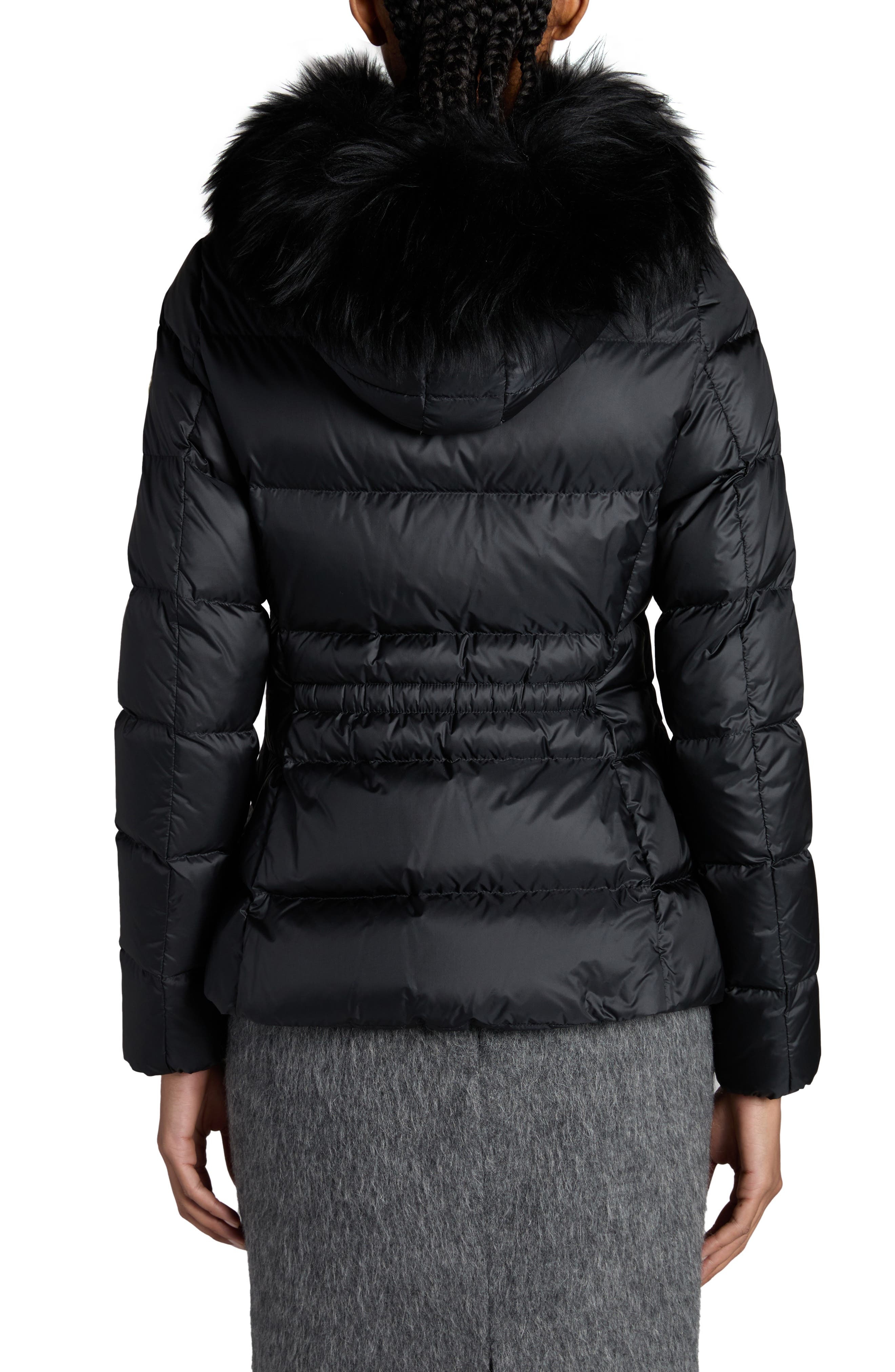 Moncler Boed Down Puffer Jacket with Genuine Shearling Trim in Black at Nordstrom - 3