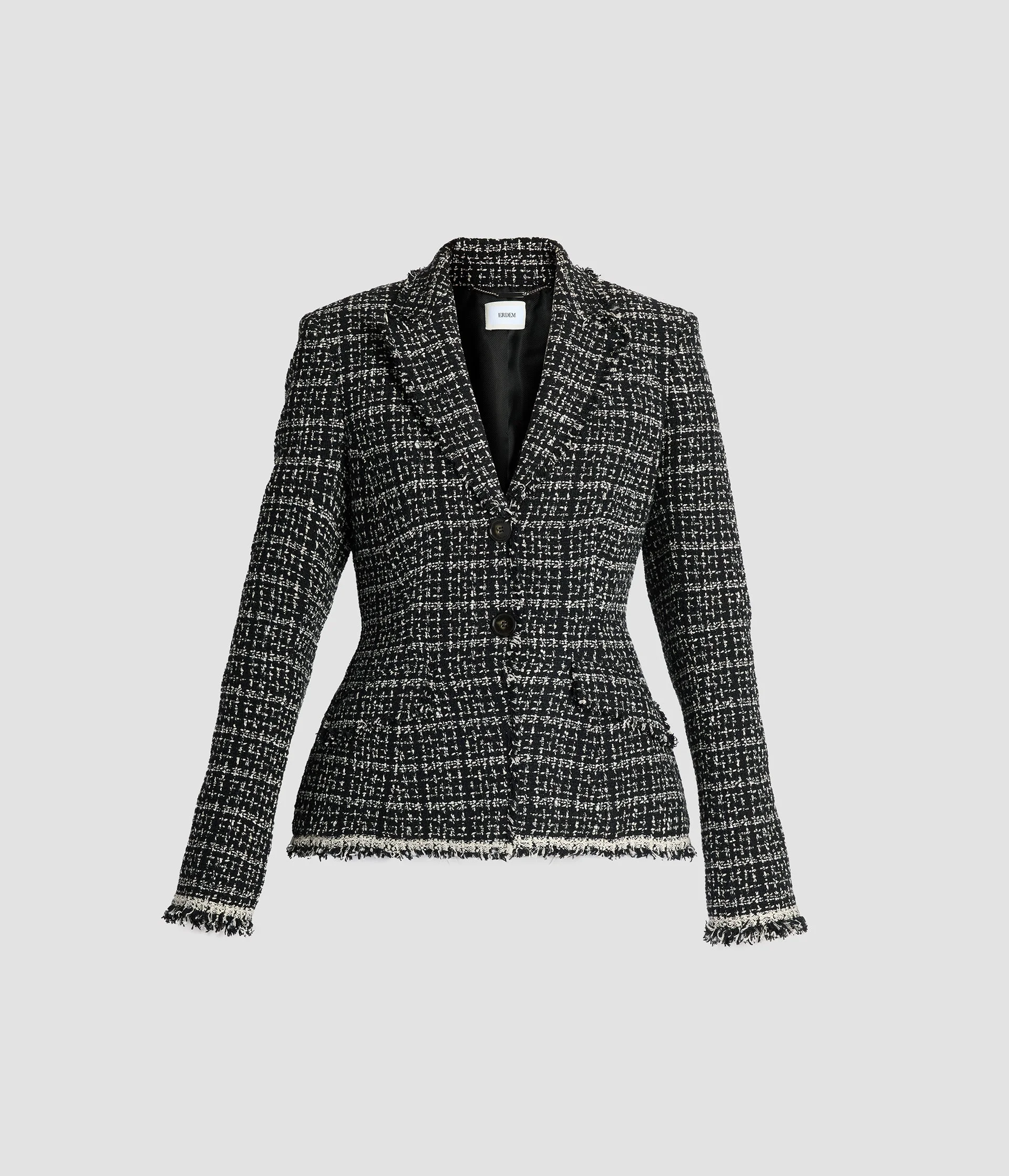 TWEED FITTED SINGLE BREASTED BLAZER - 1