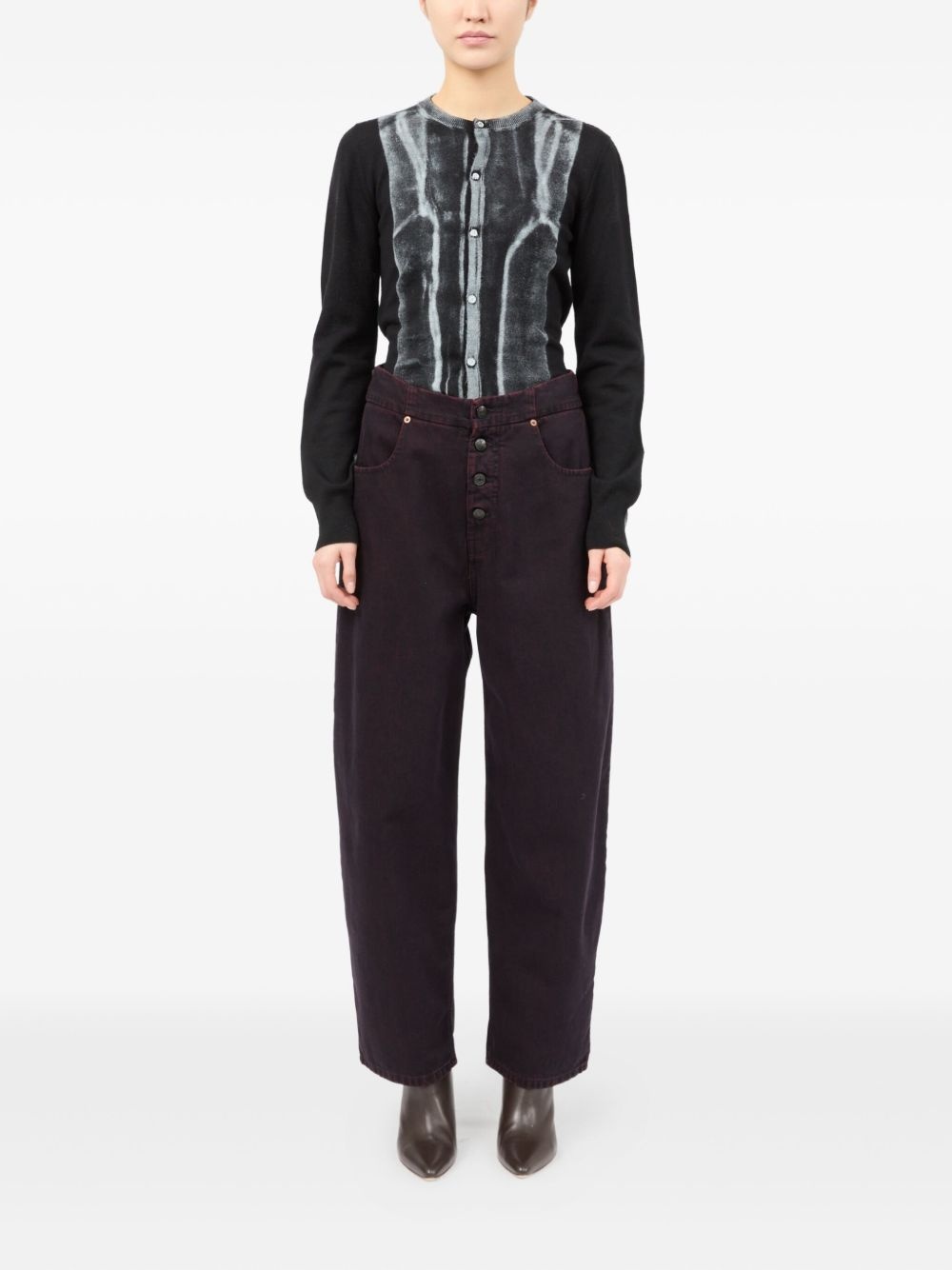high-waisted button-fly jeans - 2