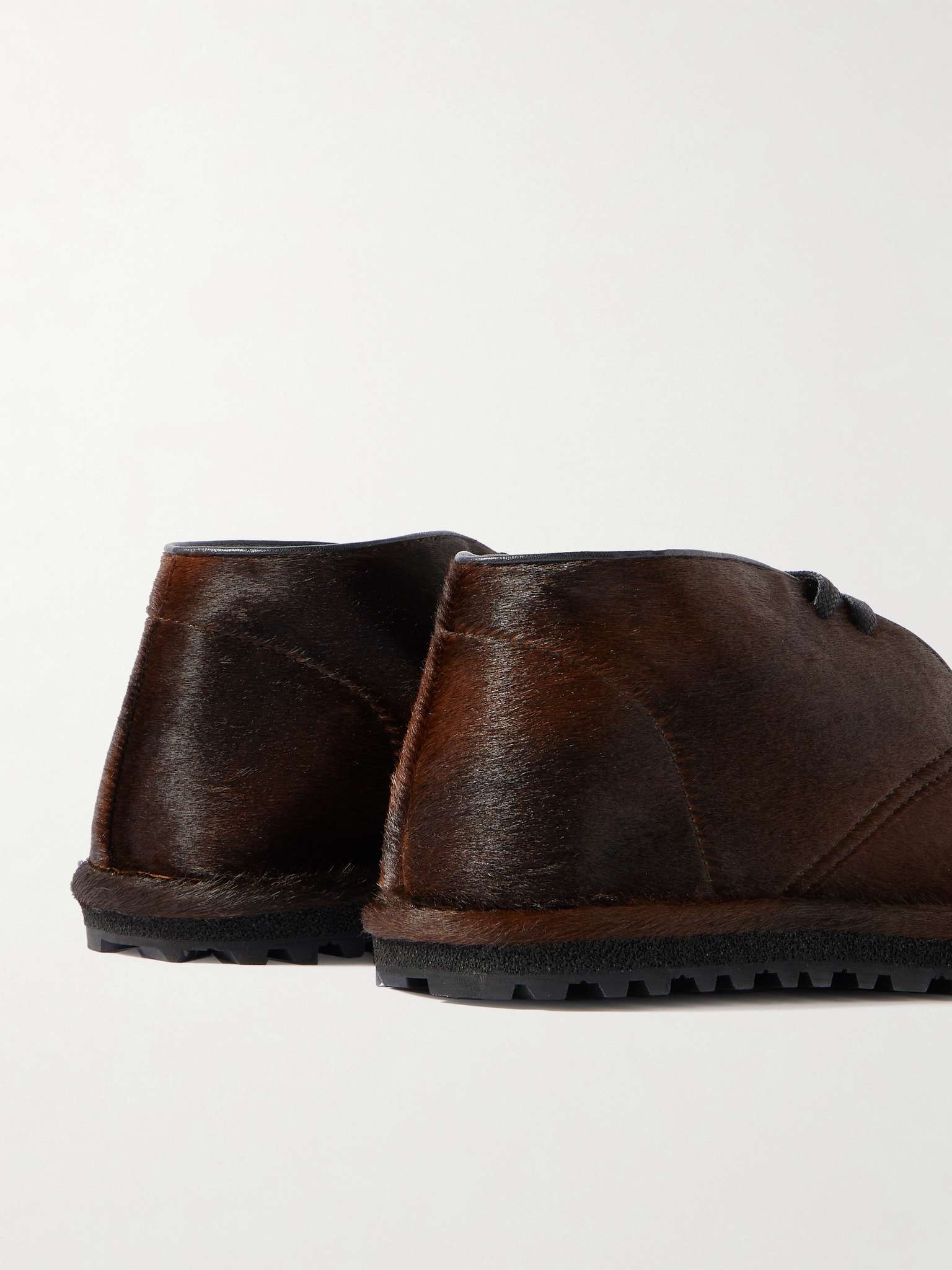 Leather-Trimmed Calf Hair Desert Boots - 5