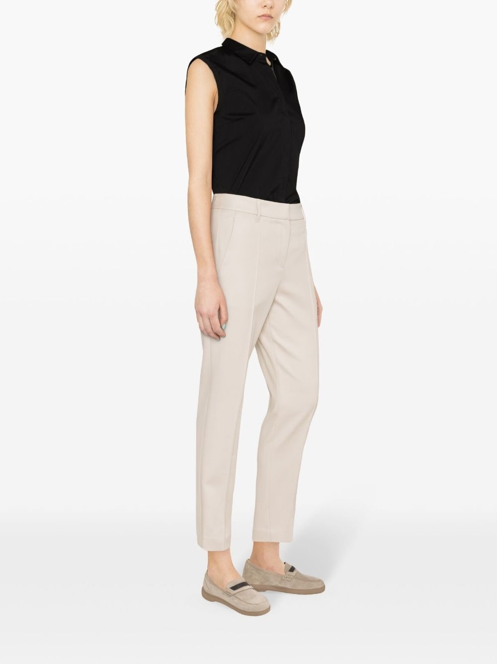 tapered stretch-cotton trousers - 3