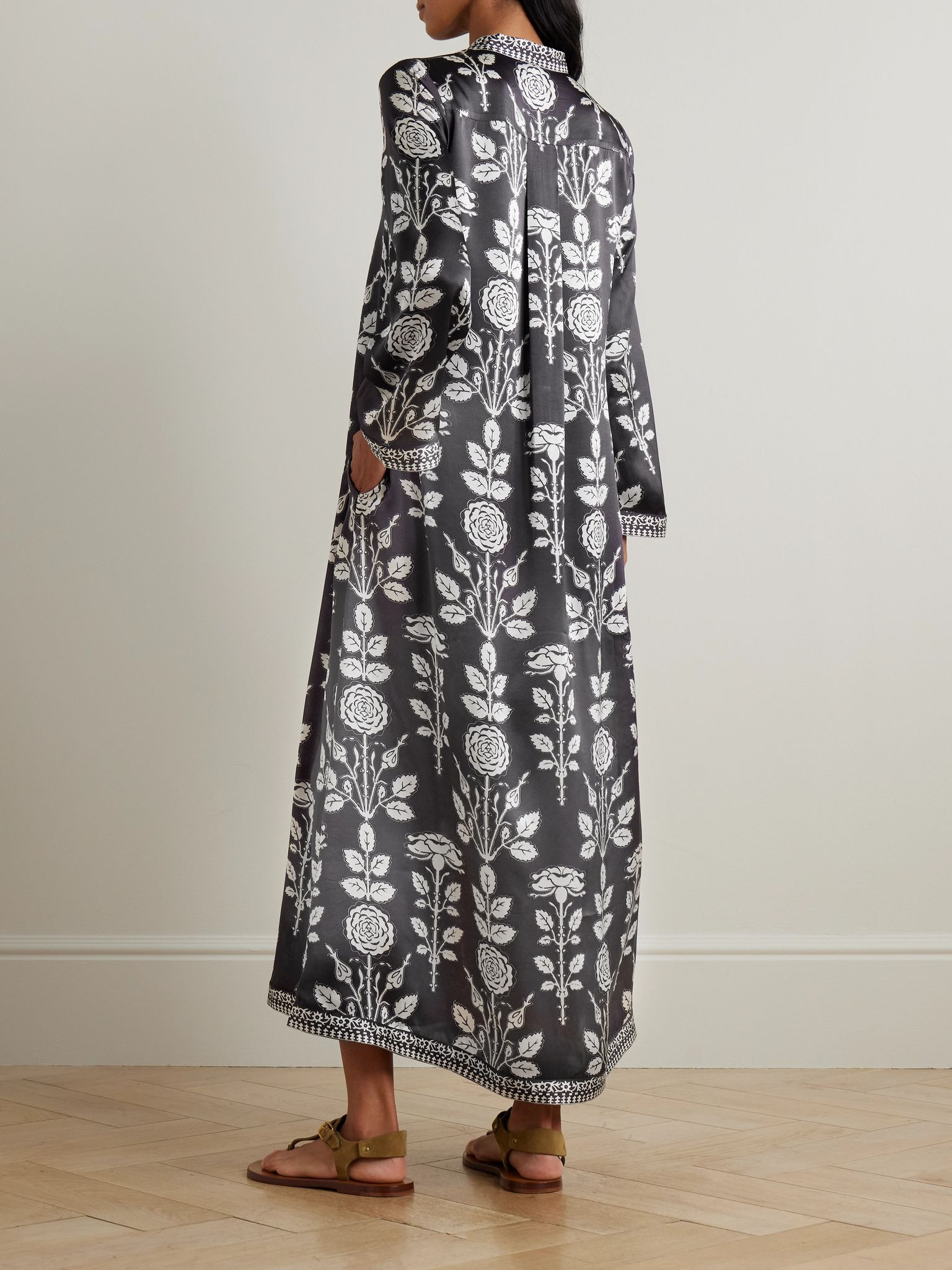 Jenna printed silk-voile kaftan Multi - 3