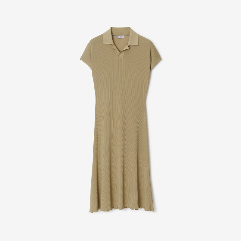 Rib Knit Polo Shirt Dress 1