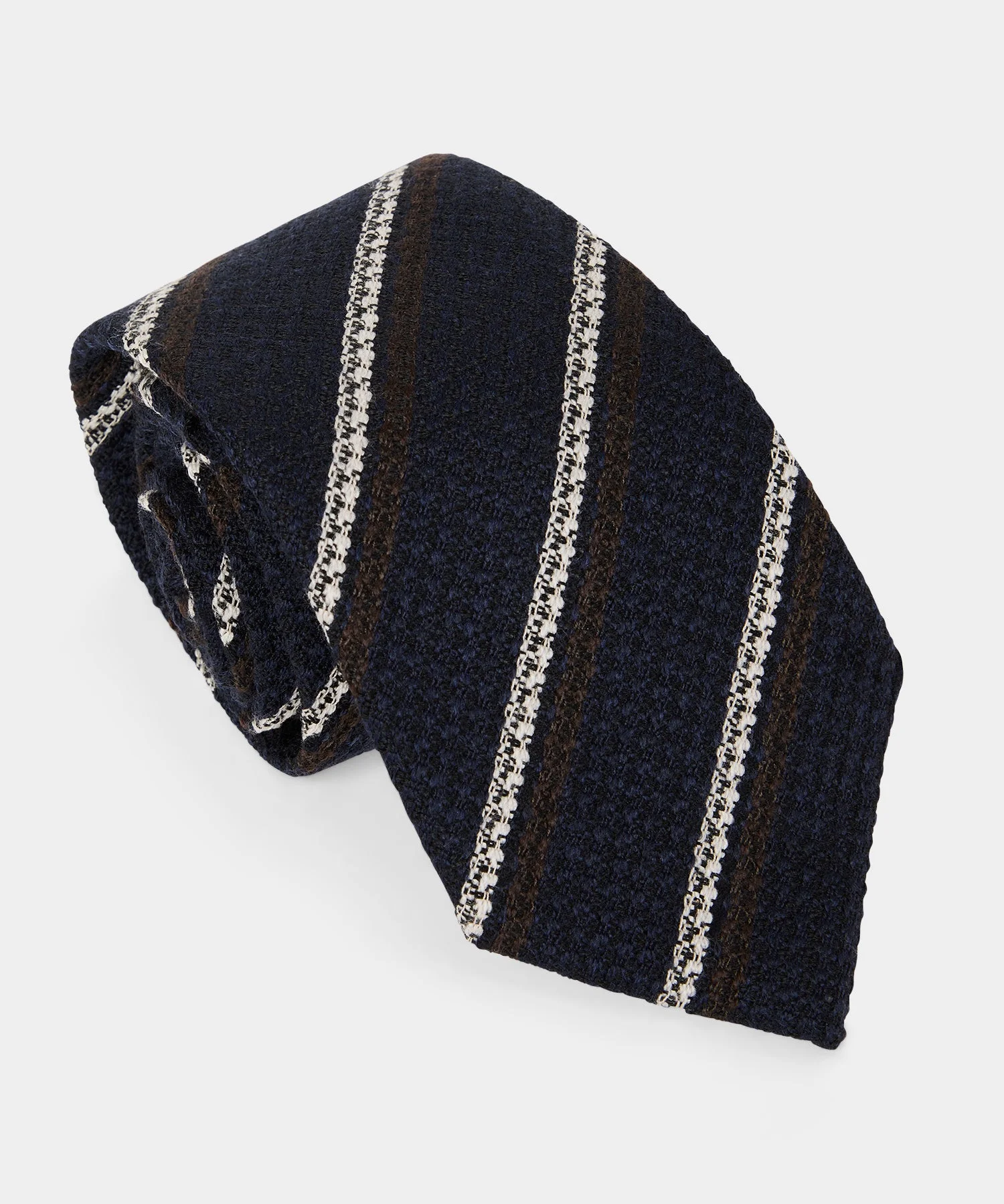Italian Wool Regimental Stripe Tie - 1