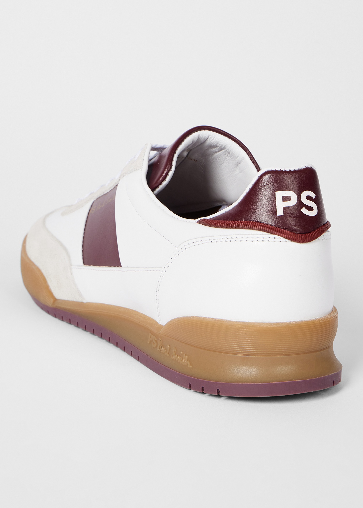 White And Bordeaux Leather 'Dover' Trainers - 4