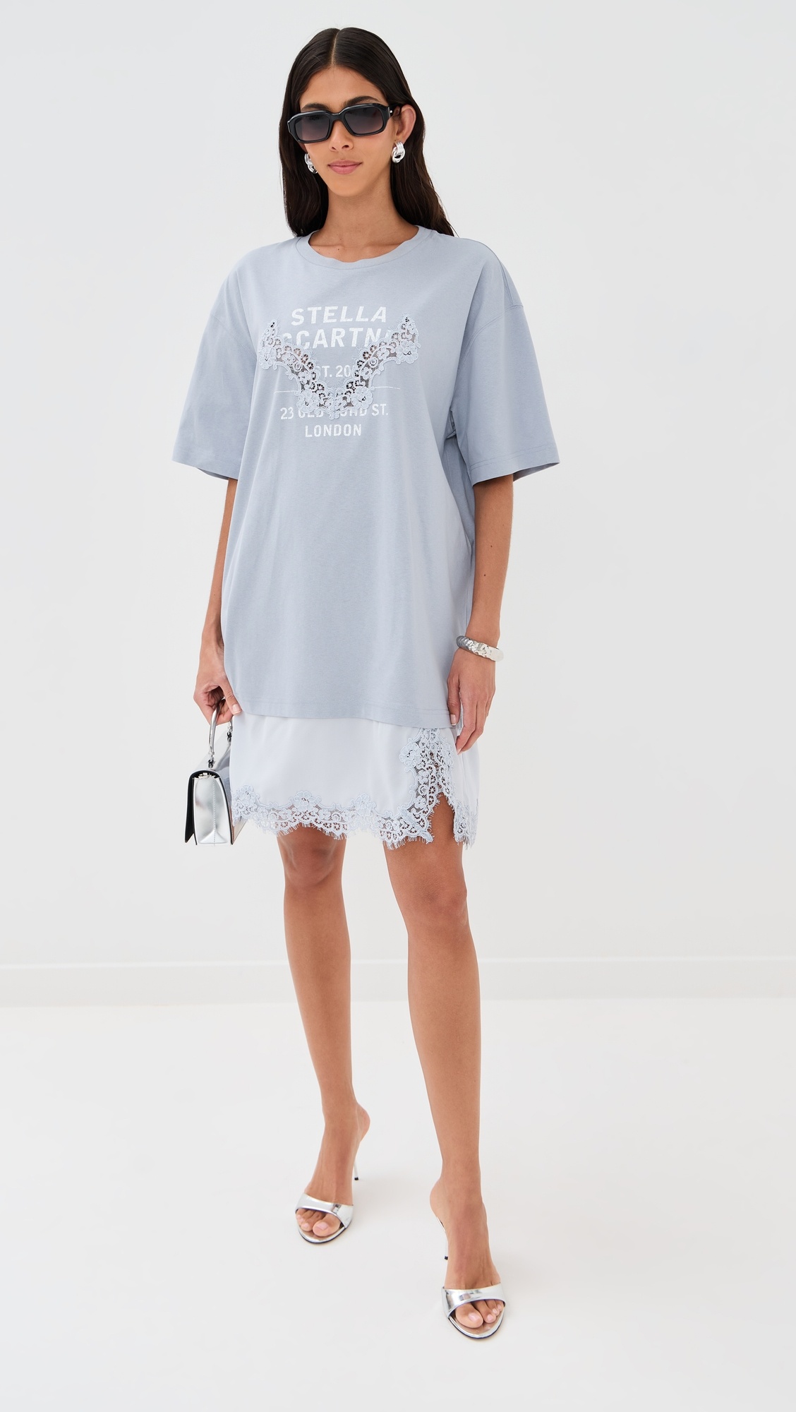 Lace Slip Jersey Dress - 4