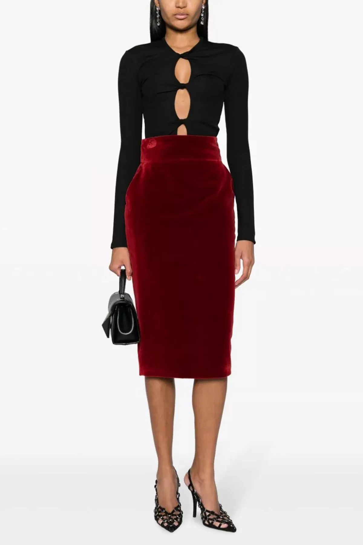 Velvet midi skirt - 2