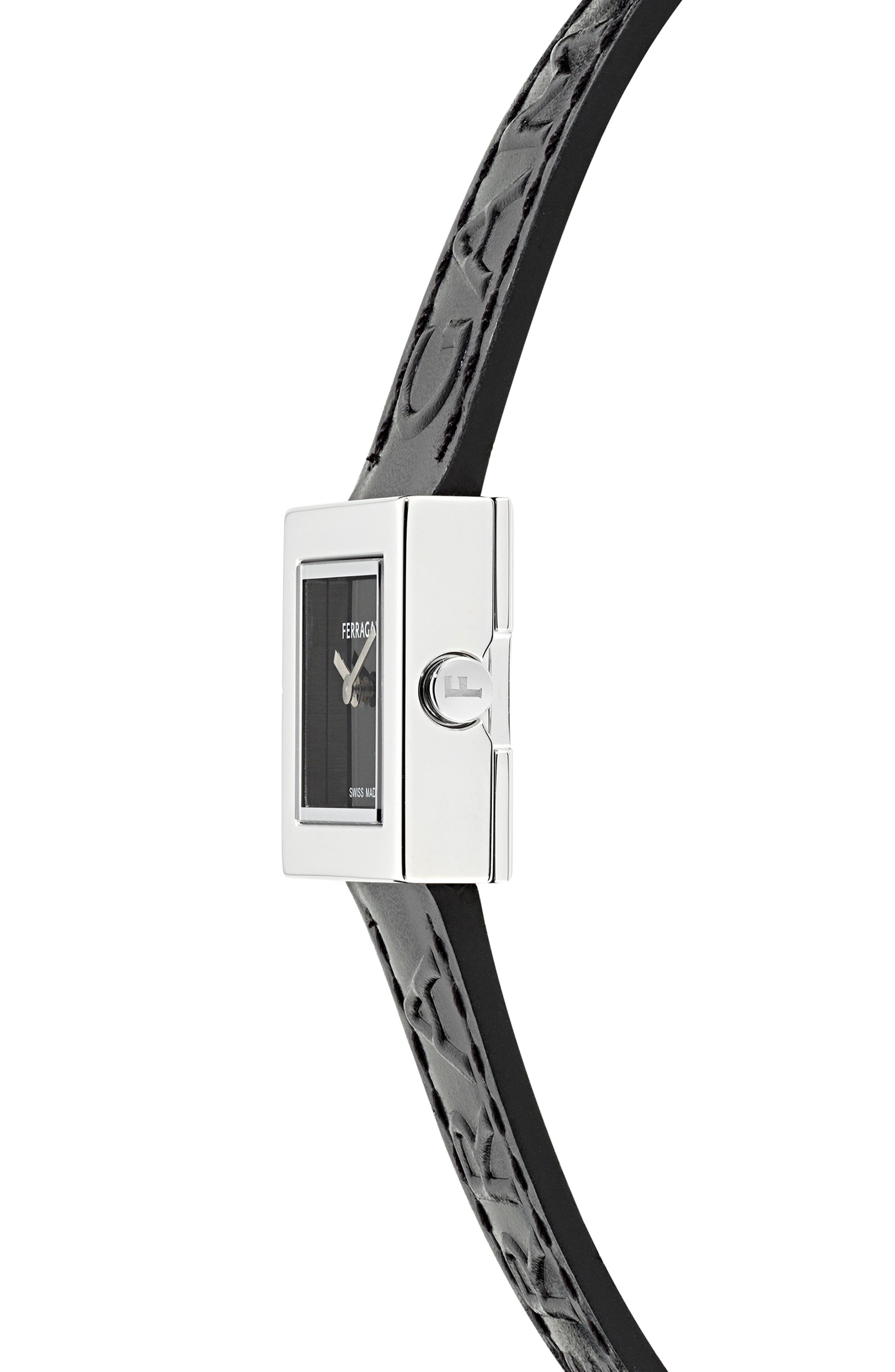 FERRAGAMO Portrait Leather Strap Watch, 20mm in Stainless Steel at Nordstrom - 3