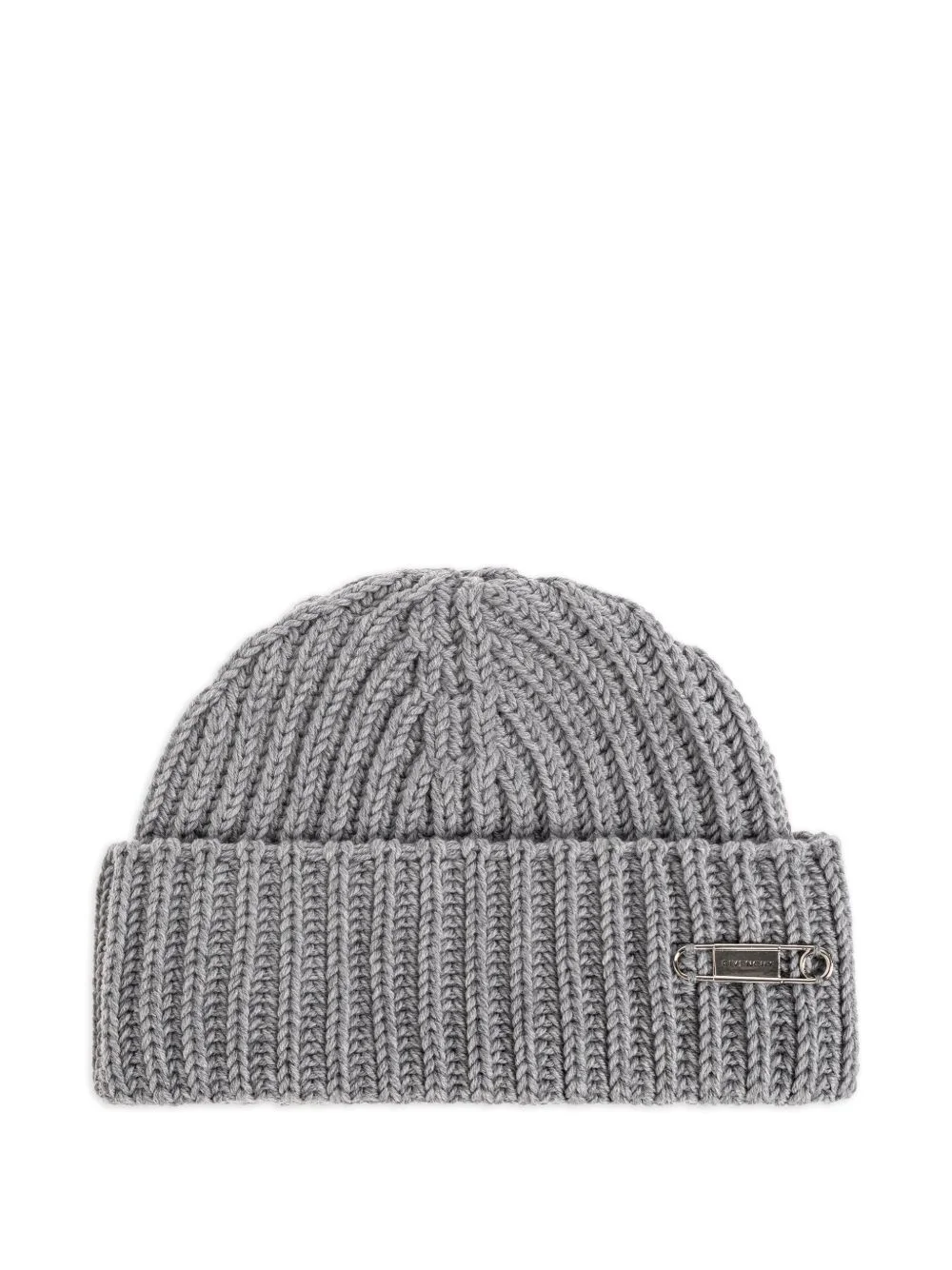 safety-pin ribbed beanie hat - 1