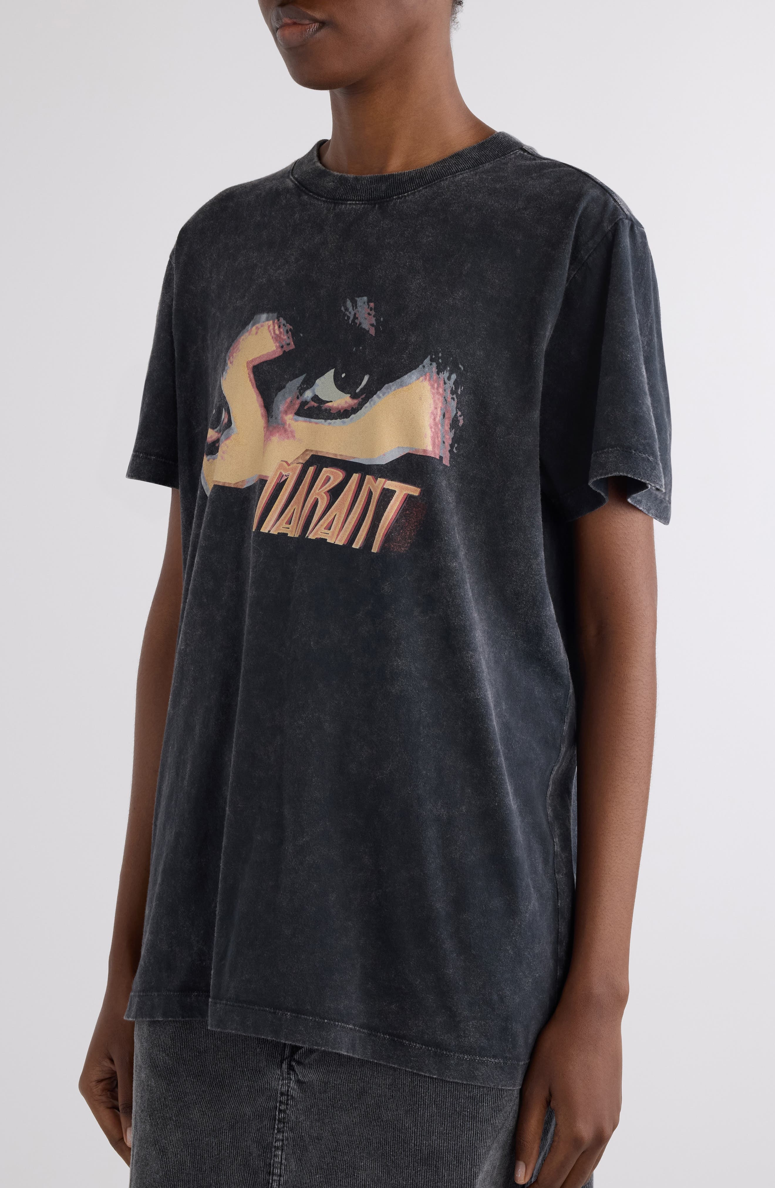 Isabel Marant Étoile Zoeline Cotton Graphic T-Shirt in Faded Black at Nordstrom - 5