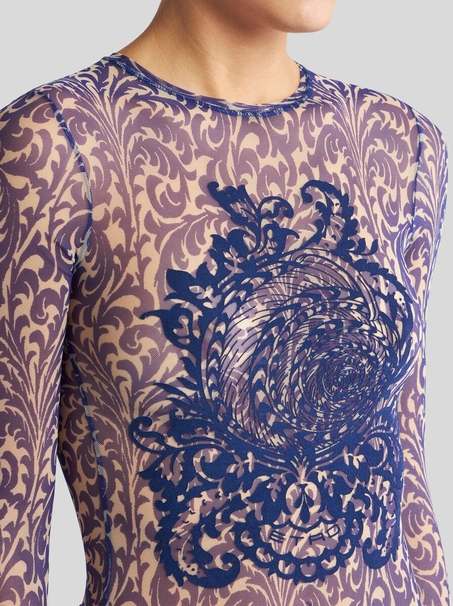 TULLE SWEATER WITH SHELL PRINT - 3